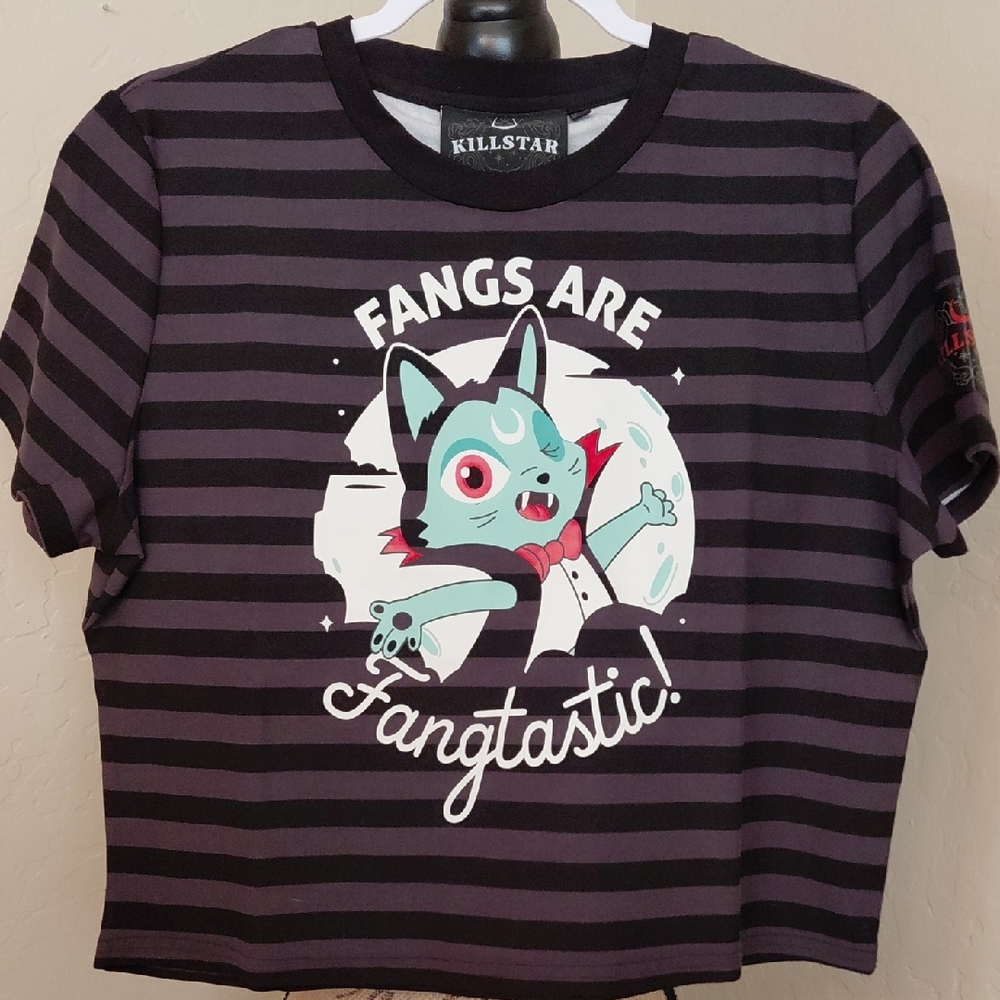 KILLSTAR XXL CROPPED TOP FANG CAT NEW WITHOUT TAG - Picture 1 of 3